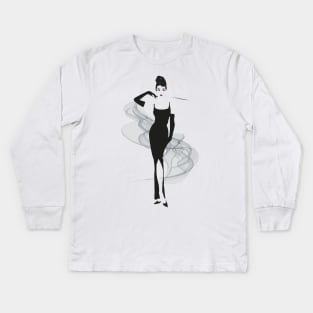 Audrey Hepburn Kids Long Sleeve T-Shirt